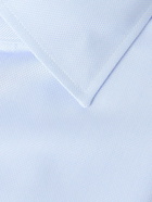 Canali - Cutaway-Collar Textured-Cotton Shirt - Blue