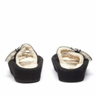 MM6 Maison Margiela Women's Shearling Sandal in Frozen Dew/Black