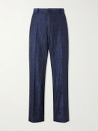 Blue Blue Japan - Straight-Leg Cotton-Blend Jacquard Trousers - Blue