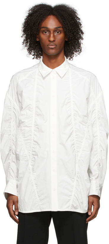 Photo: We11done White Oversize Lace Shirring Shirt