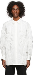 We11done White Oversize Lace Shirring Shirt