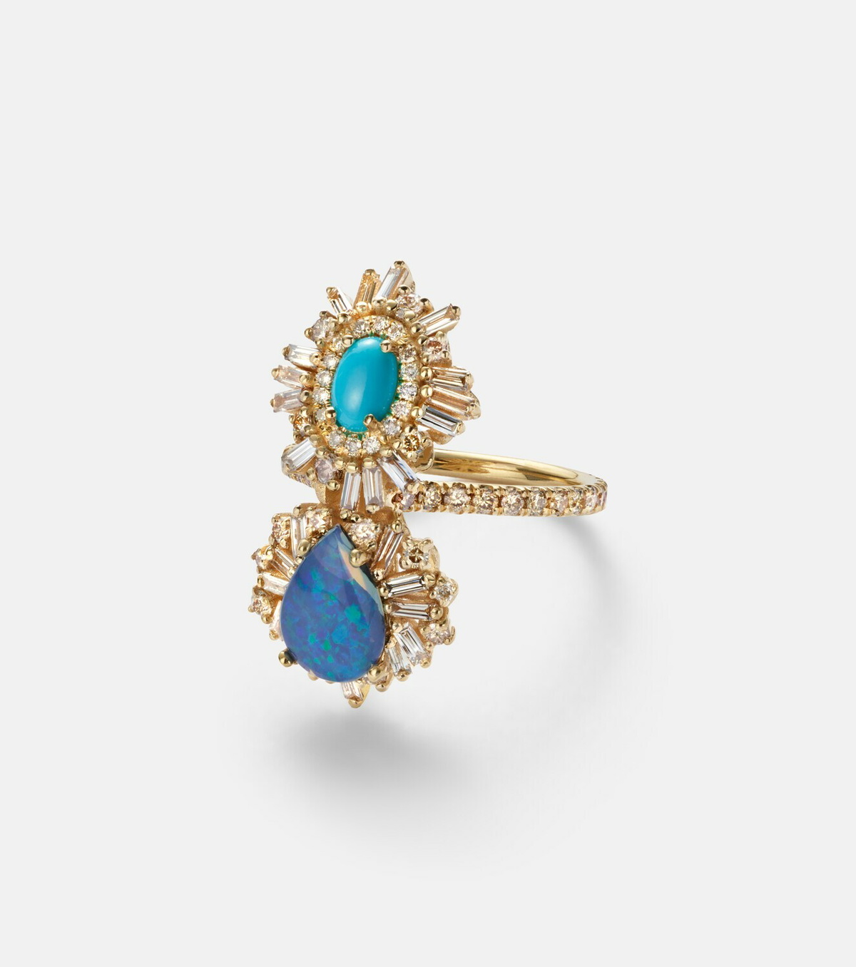 Suzanne Kalan 18kt gold (750/1000) ring with gemstones