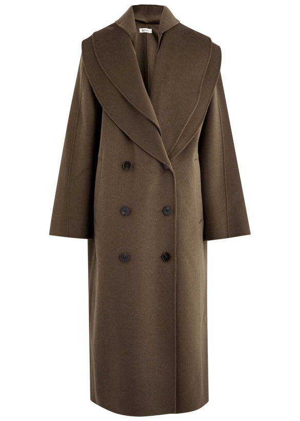 Photo: Rohe Layered Scarf-effect Wool Coat Taupe