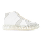 Maison Margiela White Caviar High-Top Sneakers