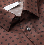 Brioni - Printed Silk-Twill Shirt - Brown