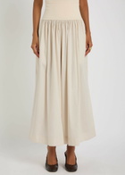 Esse Studios Pleated Cotton-poplin Maxi Skirt Cream