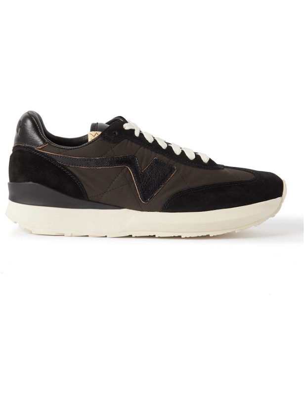 Photo: Visvim - FKT Runner Suede- and Leather-Trimmed Nylon-Blend Sneakers - Black