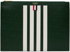 Thom Browne Green Medium 4-Bar Document Holder