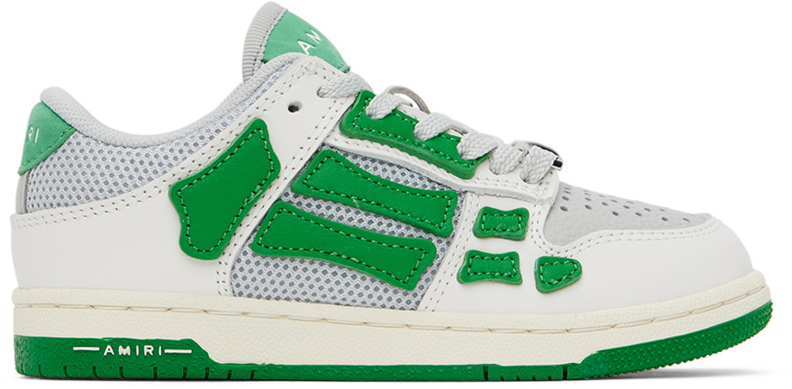 AMIRI Kids Green & Gray Mesh Skel Top Low Sneakers Amiri