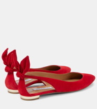 Aquazzura Bow Tie suede ballet flats