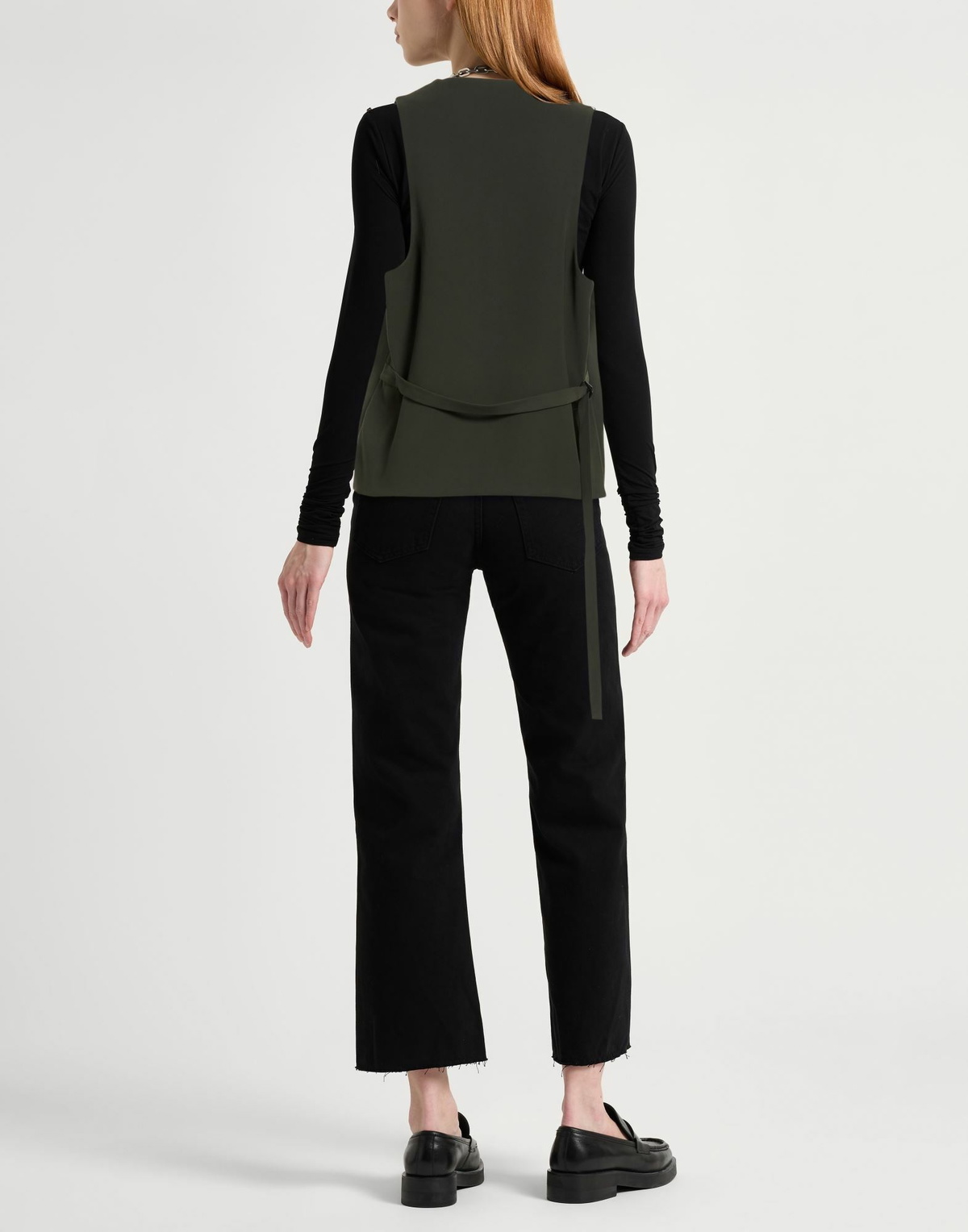 P. a.r. o.s. h. Womens Tailored Vest Dark in Green