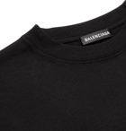 BALENCIAGA - Oversized Logo-Print Cotton-Jersey T-Shirt - Black