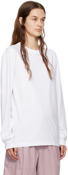 Tekla White Sleeping Long Sleeve T-Shirt