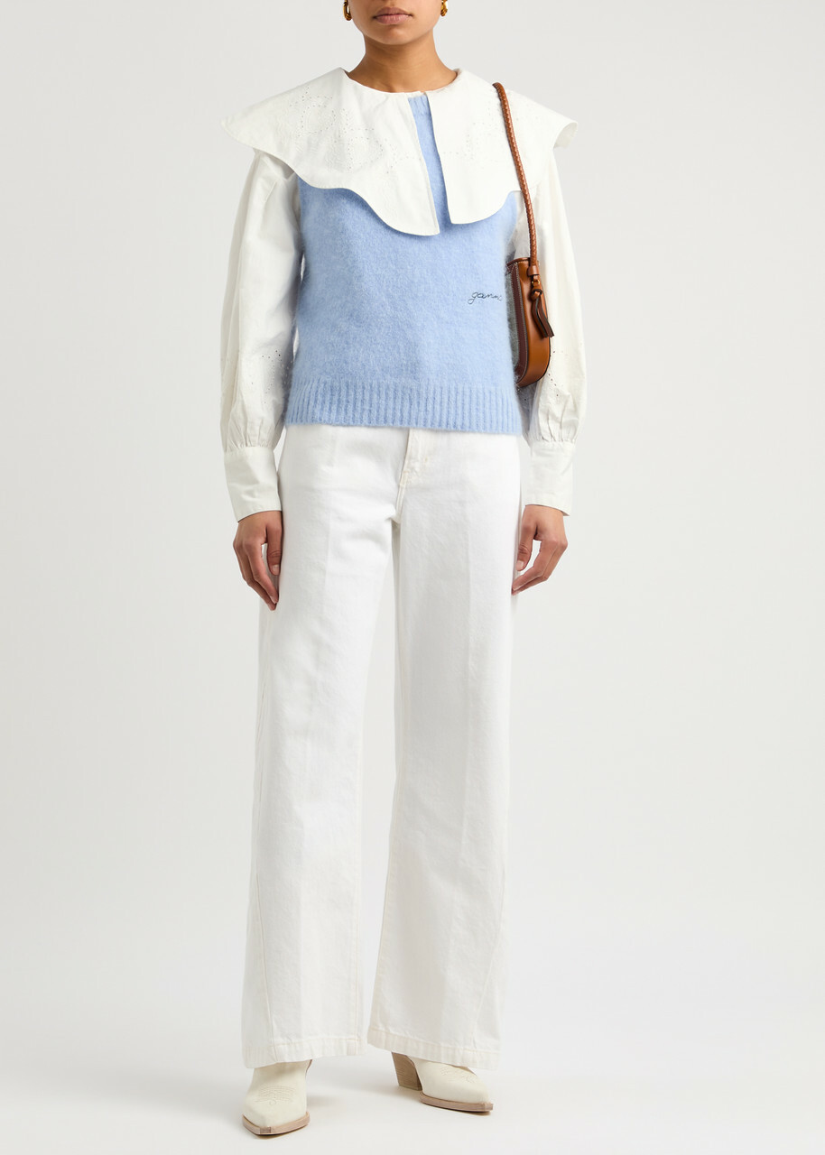 Frame Le Baggy Palazzo Wide-leg Jeans White
