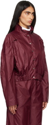 FIDAN NOVRUZOVA Burgundy Macar Nylon Windbreaker Bomber Jacket