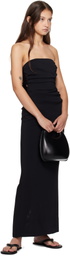 St. Agni Black Strapless Tie Back Maxi Dress