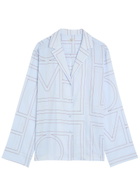 Toteme Logo-monogrammed Cotton-blend Pyjama Shirt Light Blue