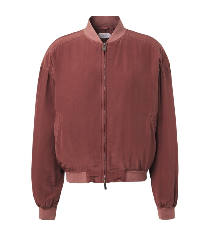 Photo: Versace Oversized silk poplin blouson jacket