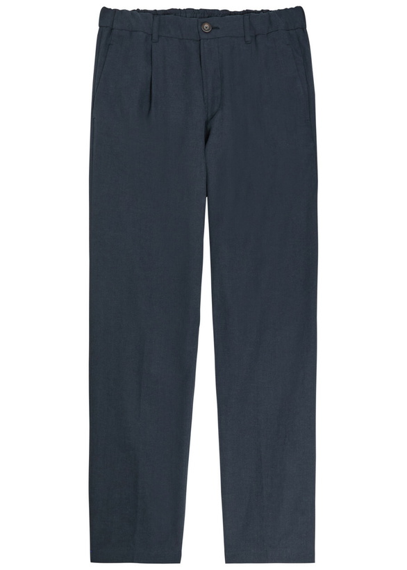 Photo: Herno Linen and Cotton-blend Trousers Navy