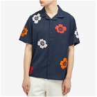 Wax London Men's Didcot Applique Floral Vacation Shirt in Navy
