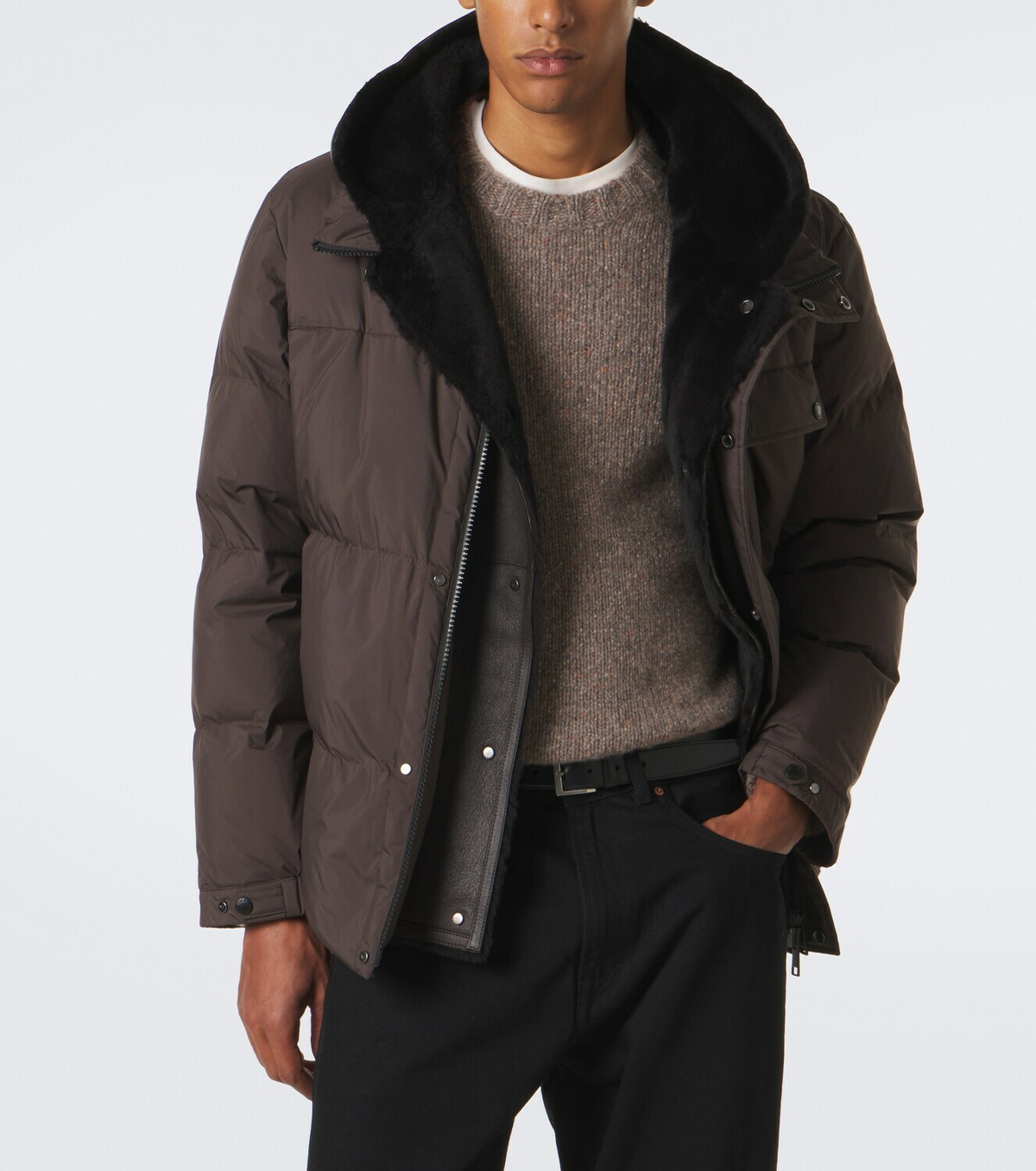 Yves Salomon Shearling-trimmed down jacket