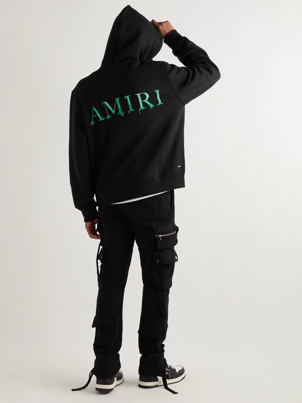24AW new/AMIRI ロゴコットンジャージーパーカー Hoodie Black AMIRI - Logo-Print Cotton-Jersey Hoodie - Black Amiri