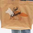 Maison Kitsuné Men's Cafe Double Carry Tote in Iced Coffee