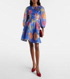 Carolina Herrera Floral silk organza minidress