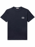 Valentino Garavani - Logo-Embroidered Cotton-Jersey T-Shirt - Blue
