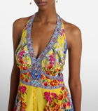 Camilla Embellished halterneck silk crêpe jumpsuit