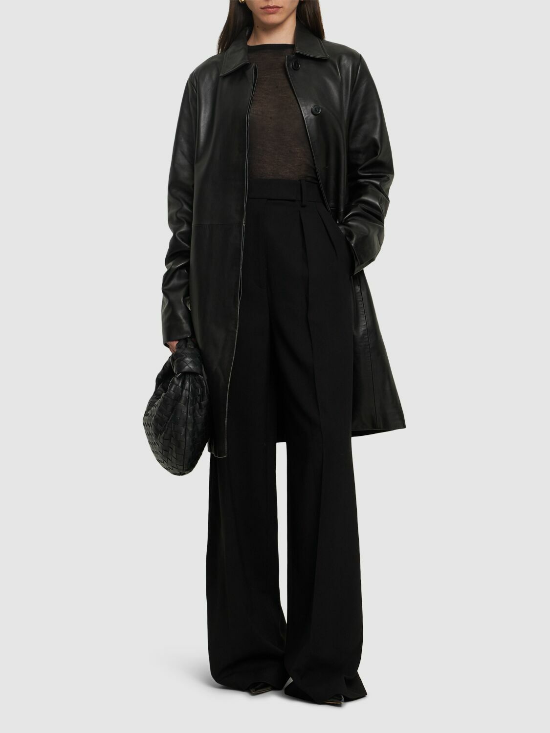 コート Loulou Studio Coats Boras Wool Cashmere Coat — Black – La Garçonne