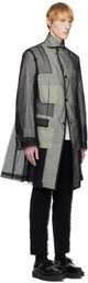 Comme des Garçons Homme Plus Black Nylon Tulle Long Blazer