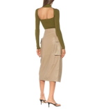 Zeynep Arçay Leather cargo midi skirt