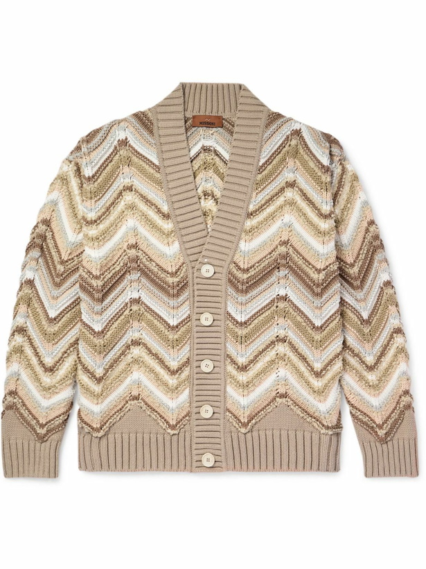 Photo: Missoni - Striped Jacquard-Knit Cardigan - Neutrals