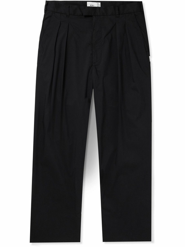 Photo: WTAPS - Tapered Logo-Appliquéd Cotton-Blend Trousers - Black