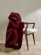 LOEWE - Anagram Leather-Appliquéd Fringed Logo-Jacquard Wool and Cashmere-Blend Blanket