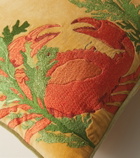 Les-Ottomans Embroidered cotton velvet cushion