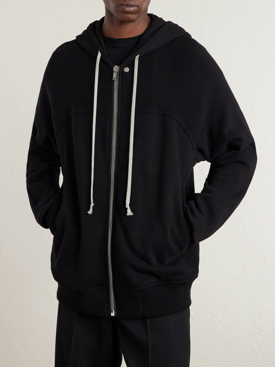 Rick Owens - Organic Cotton-Terry Zip-Up Hoodie - Black