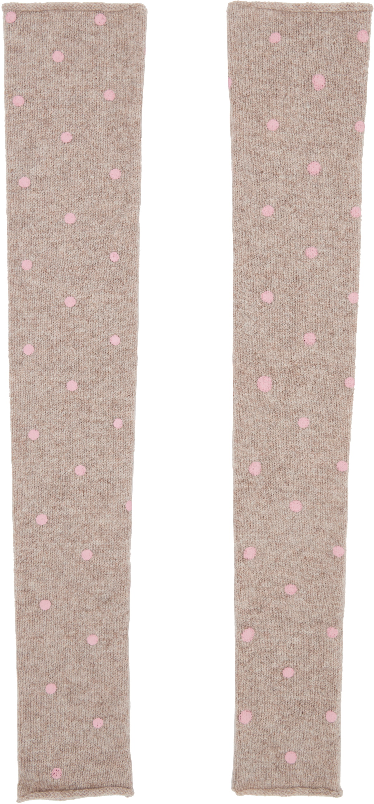 Ashley Williams Beige Knit Arm Warmers
