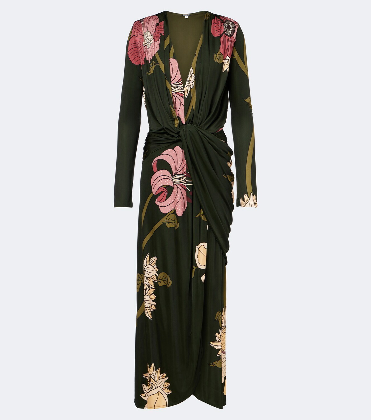 Johanna Ortiz Draped printed jersey midi dress