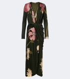 Johanna Ortiz Draped printed jersey midi dress