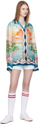 Casablanca Multicolor 'Tennis Club' Silk Long Sleeve Shirt