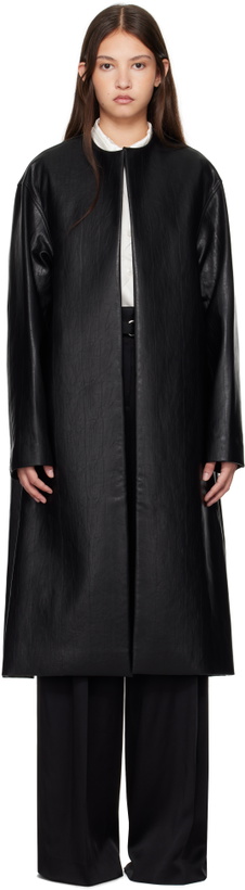 Photo: GIA STUDIOS Black Alexis Faux-Leather Coat