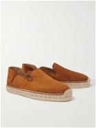 CHRISTIAN LOUBOUTIN - Perforated Suede Espadrilles - Brown