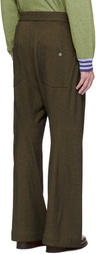 Omar Afridi Khaki Knee Darted Flare Sweatpants