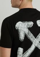 Off-white Arrow Logo-print Cotton T-shirt Black And White