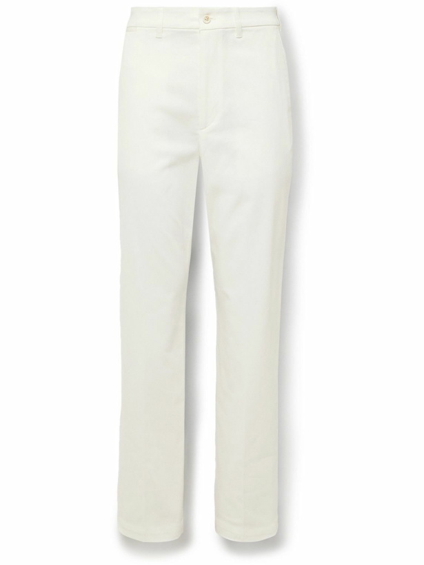 Photo: Dunhill - Straight-Leg Cotton-Blend Twill Chinos - White