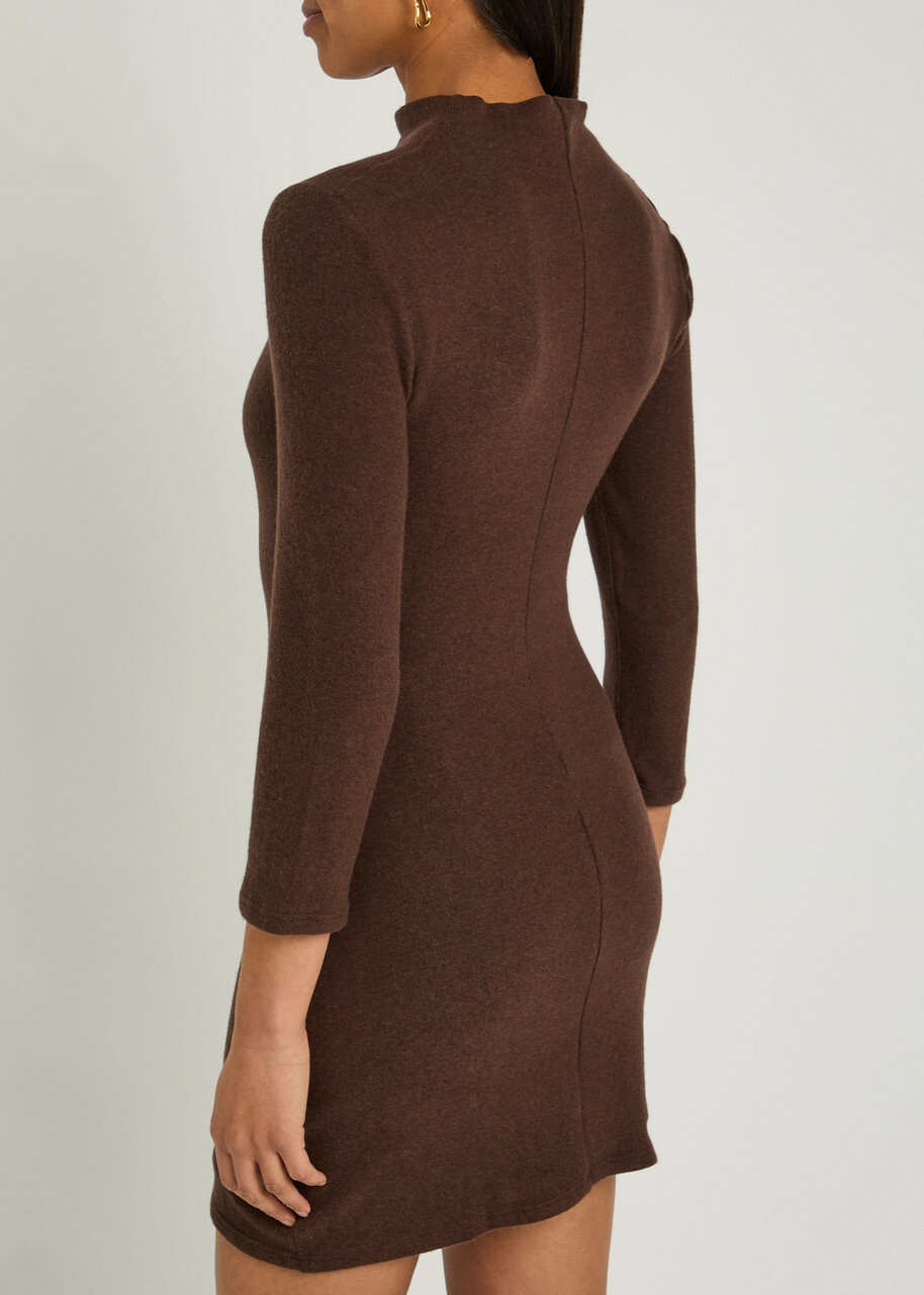 Reformation Camille Lyocell-blend Mini Dress Dark Brown