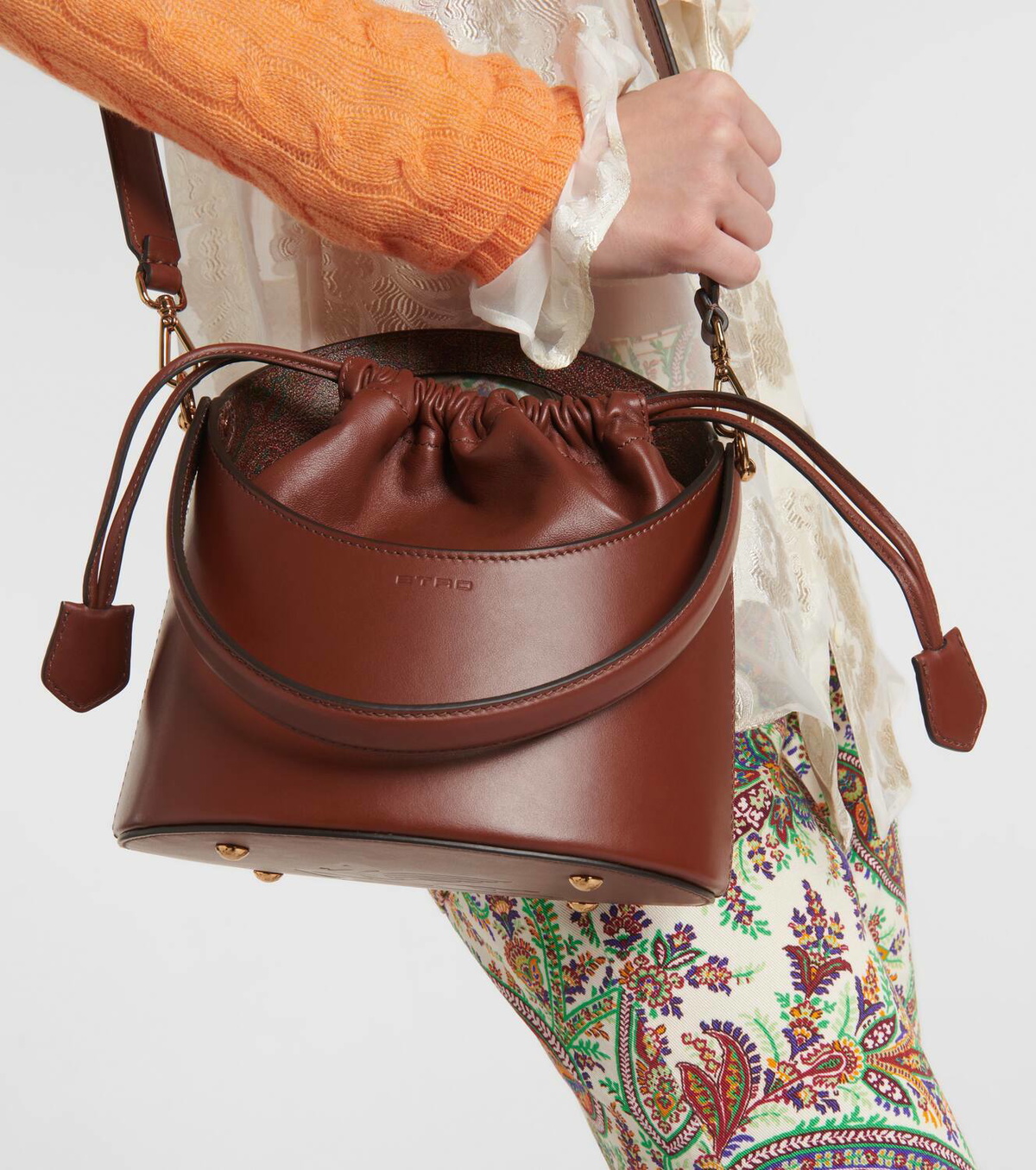 Etro Saturno Medium leather bucket bag Etro