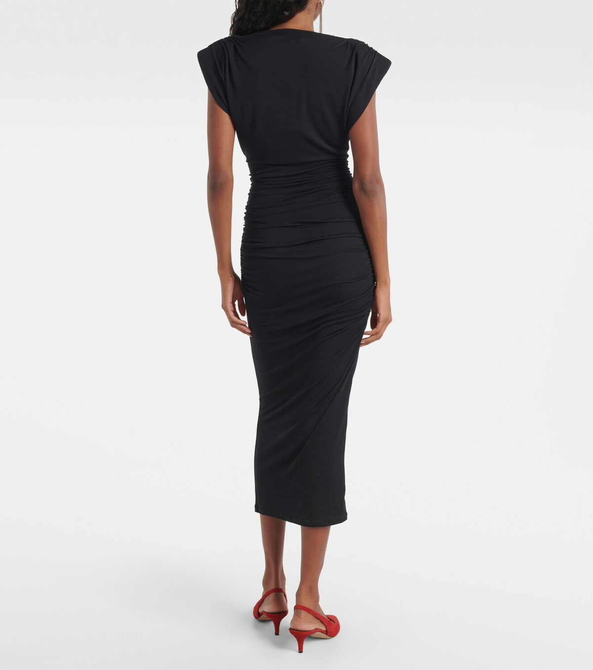 Marant Etoile Donna draped jersey midi dress